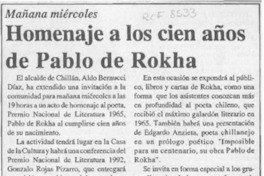 Homenaje a los cien años de Pablo de Rokha  [artículo].