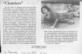 "Cicatrices"  [artículo] Pedro Labra.