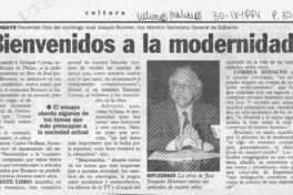 Bienvenidos a la modernidad