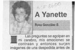 A Yanette  [artículo] Rosa González B.