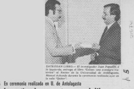 Investigadores entregan el libro "Coloso, una aventura histórica" Investigadores entregan el libro "Coloso, una aventura histórica"
