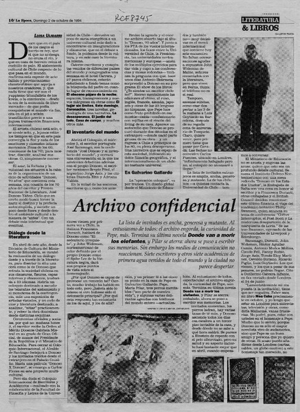 Archivo confidencial  [artículo] Luisa Ulibarri.