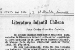 Literatura infantil chilena  [artículo] Juan Carlos González Colville.