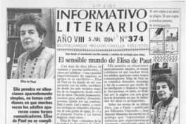 El Sensible mundo de Elisa de Paut  [artículo].
