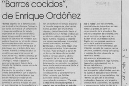 "Barros cocidos", de Enrique Ordóñez "Barros cocidos", de Enrique Ordóñez