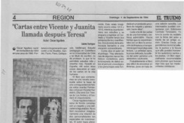 "Cartas entre Vicente y Juanita, llamada después Teresa".
