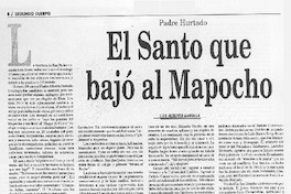 El santo que bajó al Mapocho El santo que bajó al Mapocho