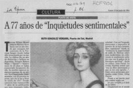77 años de "Inquietudes sentimentales" 77 años de "Inquietudes sentimentales"