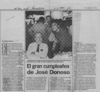 El gran cumpleaños de José Donoso  [artículo] Mónica Silva Andrade.