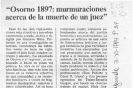 "Osorno 1897, murmuraciones acerca de la muerte de un juez"  [artículo] Pedro Labra.