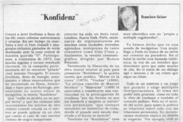"Konfidenz"  [artículo] Francisco Geisse.