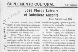 José Flores Leiva y el caballero andante  [artículo] Adriana Luz Menéndez Arnez.