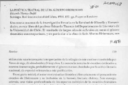 La poética teatral de Luis Alberto Heiremans La poética teatral de Luis Alberto Heiremans