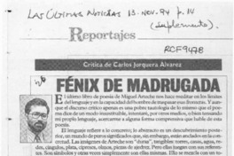 Fénix de madrugada  [artículo] Carlos Jorquera Alvarez.