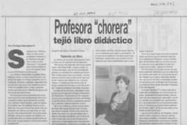 Profesora "chorera" tejió libro didáctico