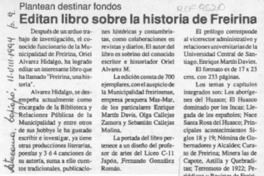 Editan libro sobre la historia de Freirina  [artículo].