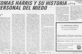 Tomás Harris y su historia del miedo Wellington Rojas Valdebenito. Tomás Harris y su historia del miedo Wellington Rojas Valdebenito.