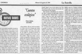 "Cuentos ecológicos"  [artículo] Pedro Rubio.