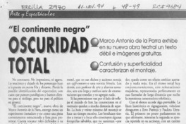 Oscuridad total  [artículo] Italo Passalacqua.