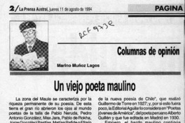 Un viejo poeta maulino  [artículo] Marino Muñoz Lagos.