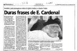 Duras frases de E. Cardenal Duras frases de E. Cardenal