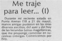 Me traje para leer --