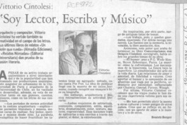 "Soy lector, escriba y músico"  [artículo] Beatriz Berger.