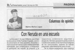 Con Neruda en una escuela  [artículo] Marino Muñoz Lagos.