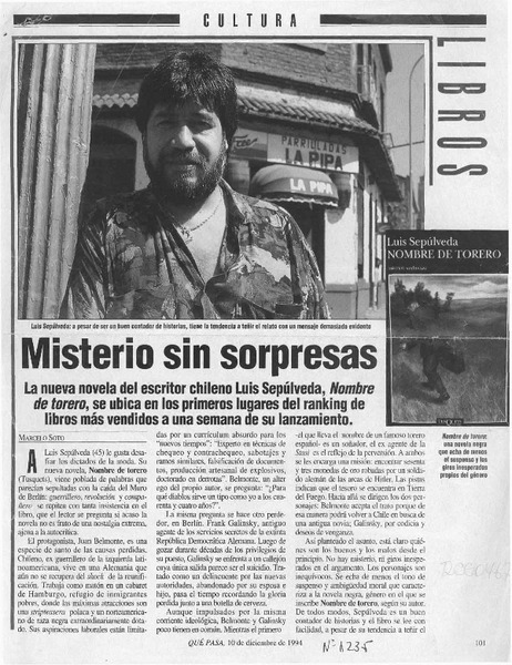 Misterio sin sorpresas  [artículo] Marcelo Soto.