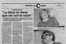 "La Etica no tiene que ver con la razón"  [artículo].