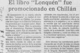 El Libro "Lonquén" fue promocionado en Chillán El Libro "Lonquén" fue promocionado en Chillán