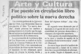 Fue puesto en circulación libro político sobre la nueva Derecha  [artículo].