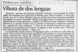Víbora de dos lenguas  [artículo] Marcelo Novoa.