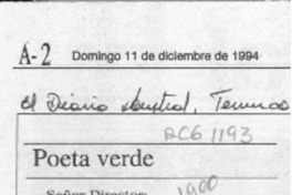 Poeta verde  [artículo] Juan Toledo Bahamondes.