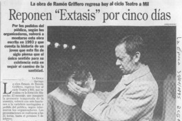 Reponen "Extasis" por cinco días  [artículo].