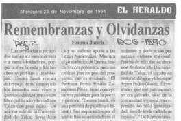 Remembranzas y olvidanzas  [artículo].