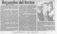 Recuerdos del Rector  [artículo].
