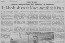 "Le Monde" destaca a Marco Antonio de la Parra "Le Monde" destaca a Marco Antonio de la Parra