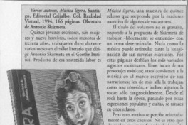 Música ligera  [artículo] M. A.