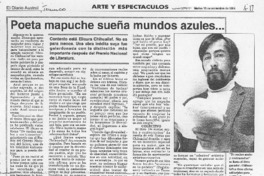 Poeta mapuche sueña mundos azules -- Poeta mapuche sueña mundos azules --