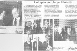Coloquio con Jorge Edwards Coloquio con Jorge Edwards