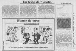 Un texto de filosofía  [artículo] Marino Muñoz lagos.