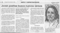 Joven poetisa busca nuevos versos  [artículo].