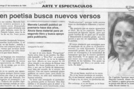 Joven poetisa busca nuevos versos  [artículo].