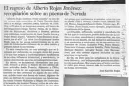 El regreso de Alberto Rojas Jiménez, recopilación sobre un poema de Neruda El regreso de Alberto Rojas Jiménez, recopilación sobre un poema de Neruda