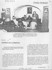Ferrero en la memoria  [artículo] Emilio Oviedo.