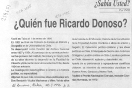 Quién fue Ricardo Donoso? Quién fue Ricardo Donoso?