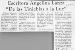 Escritora angelina lanza "De las tinieblas a la luz"  [artículo].