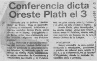 Conferencia dicta Oreste Plath el 3