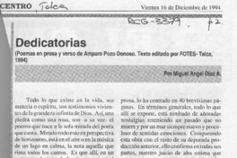 Dedicatorias  [artículo] Miguel Angel Díaz A.